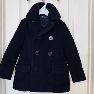 Girls Navy Ralph Lauren Pea Coat